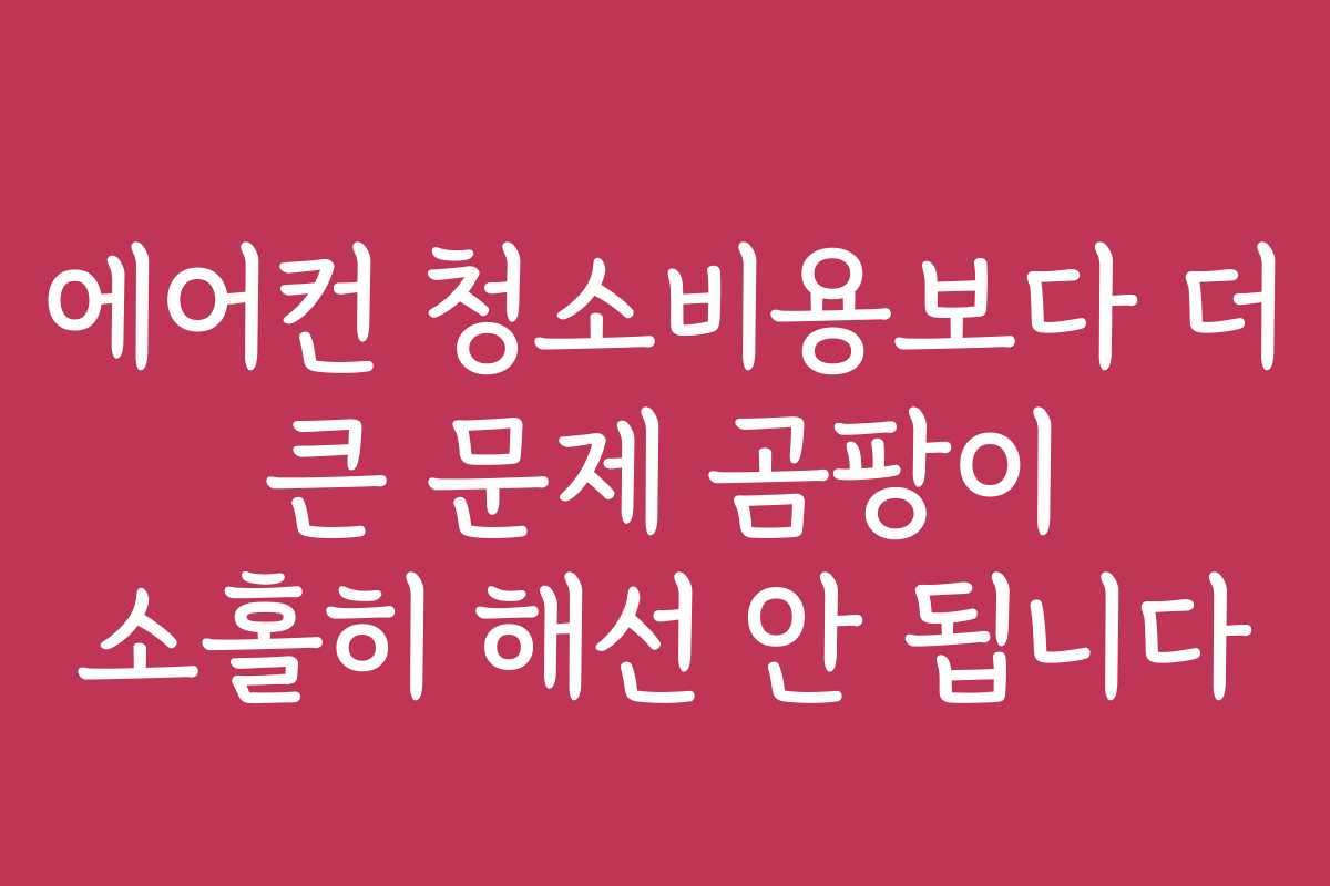 에어컨 청소비용보다 더 큰 문제 곰팡이 소홀히 해선 안 됩니다