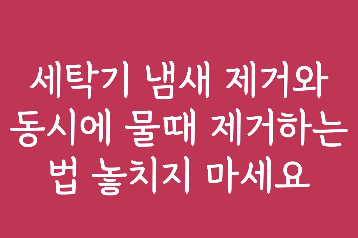 세탁기 냄새 제거와 동시에 물때 제거하는 법 놓치지 마세요