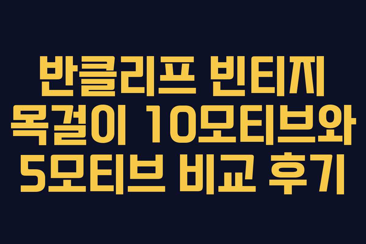 반클리프 빈티지 목걸이 10모티브와 5모티브 비교 후기