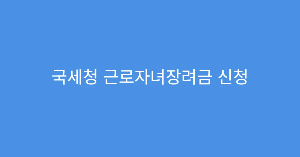 국세청 근로자녀장려금 신청 기간 놓쳤다면?