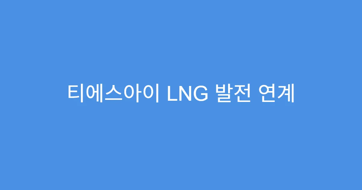 티에스아이 LNG 발전 연계 ESS 기술 보유 기업