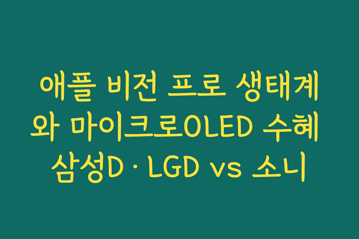 애플 비전 프로 생태계와 마이크로OLED 수혜 삼성D·LGD vs 소니