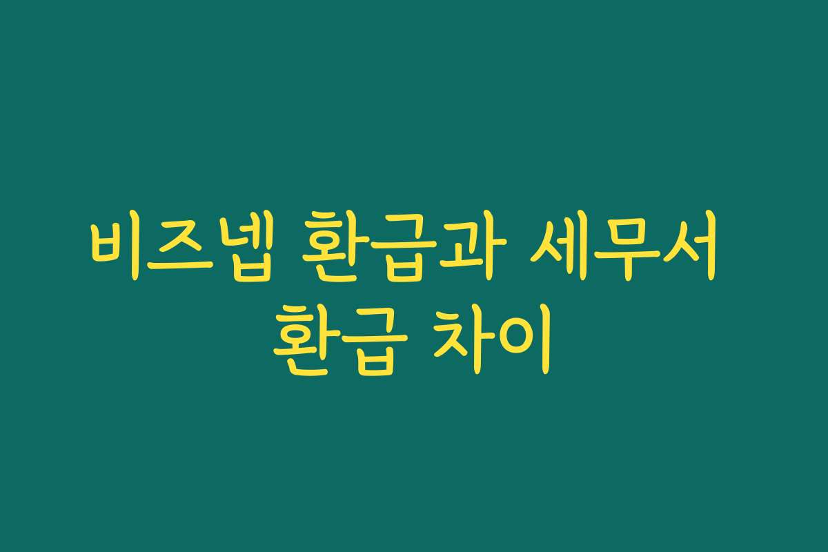 비즈넵 환급과 세무서 환급 차이