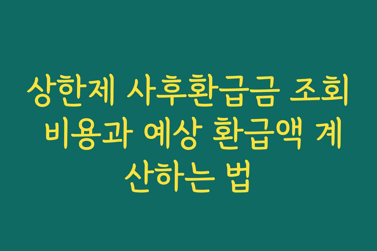 상한제 사후환급금 조회 비용과 예상 환급액 계산하는 법 상한제 사후환급금 조회 비용과 예상 환급액 계산하는 법