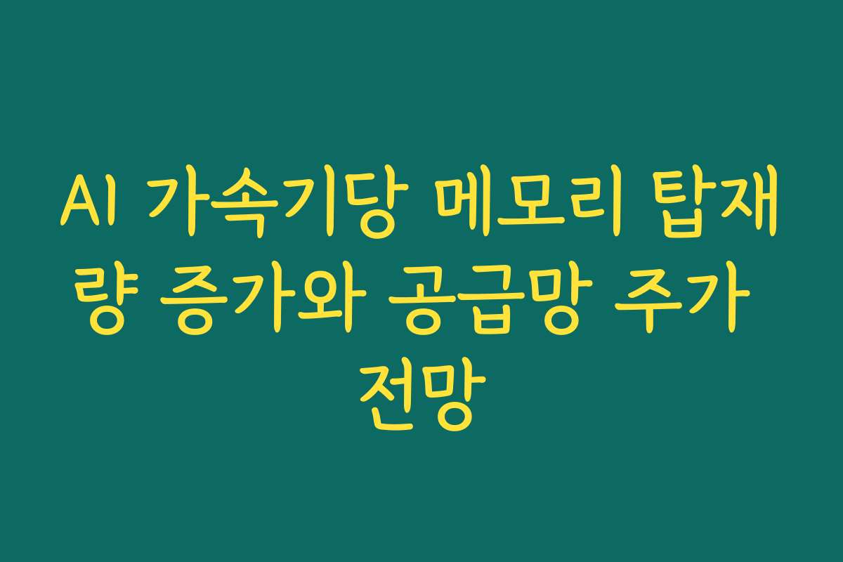 AI 가속기당 메모리 탑재량 증가와 공급망 주가 전망 AI 가속기당 메모리 탑재량 증가와 공급망 주가 전망