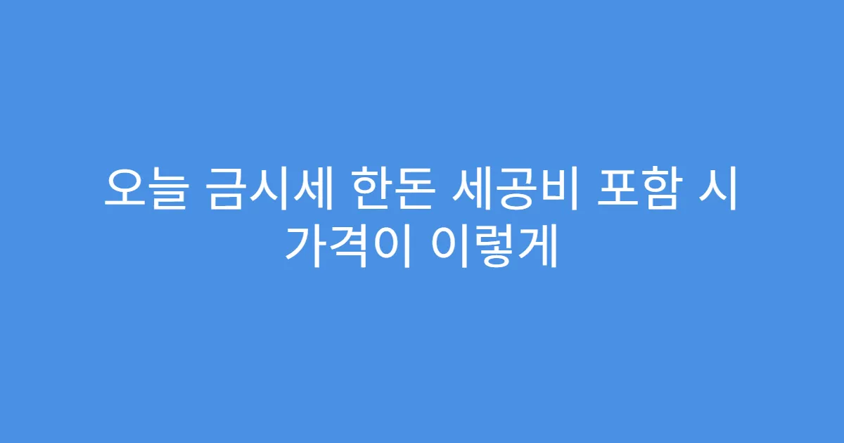 오늘 금시세 한돈 세공비 포함 시 가격이 이렇게