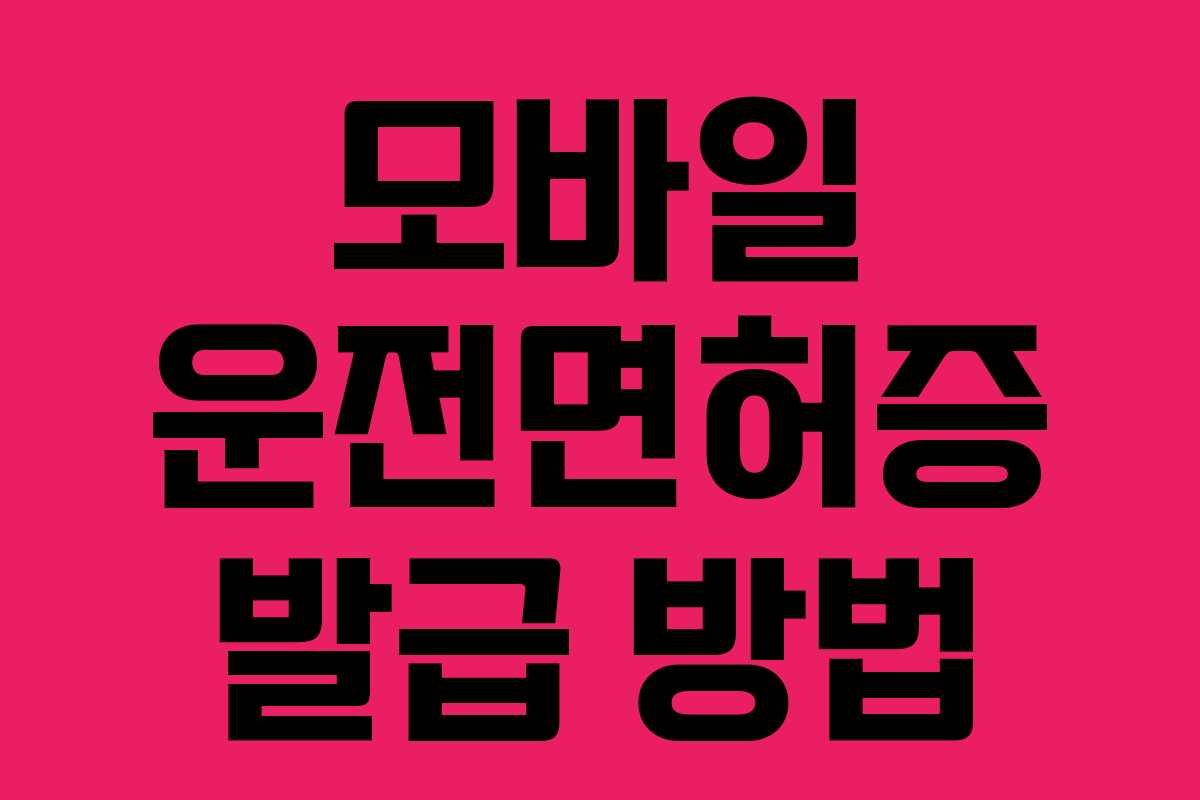 모바일 운전면허증 발급 방법 모바일 운전면허증 발급 방법