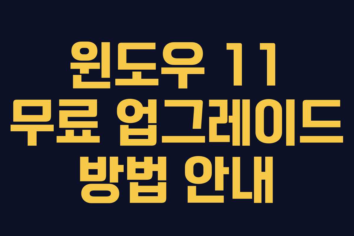 윈도우 11 무료 업그레이드 방법 안내 윈도우 11 무료 업그레이드 방법 안내