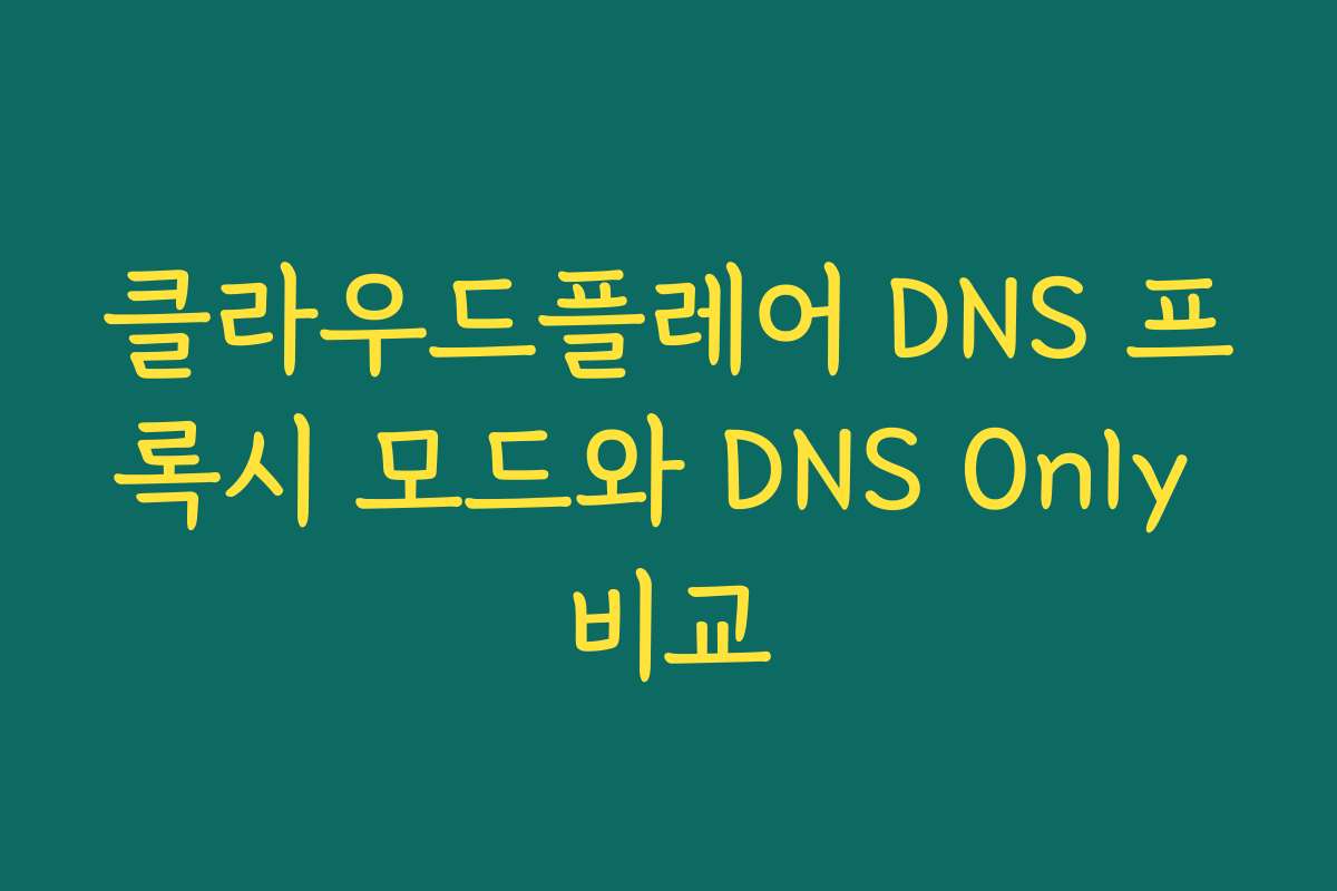 클라우드플레어 DNS 프록시 모드와 DNS Only 비교
