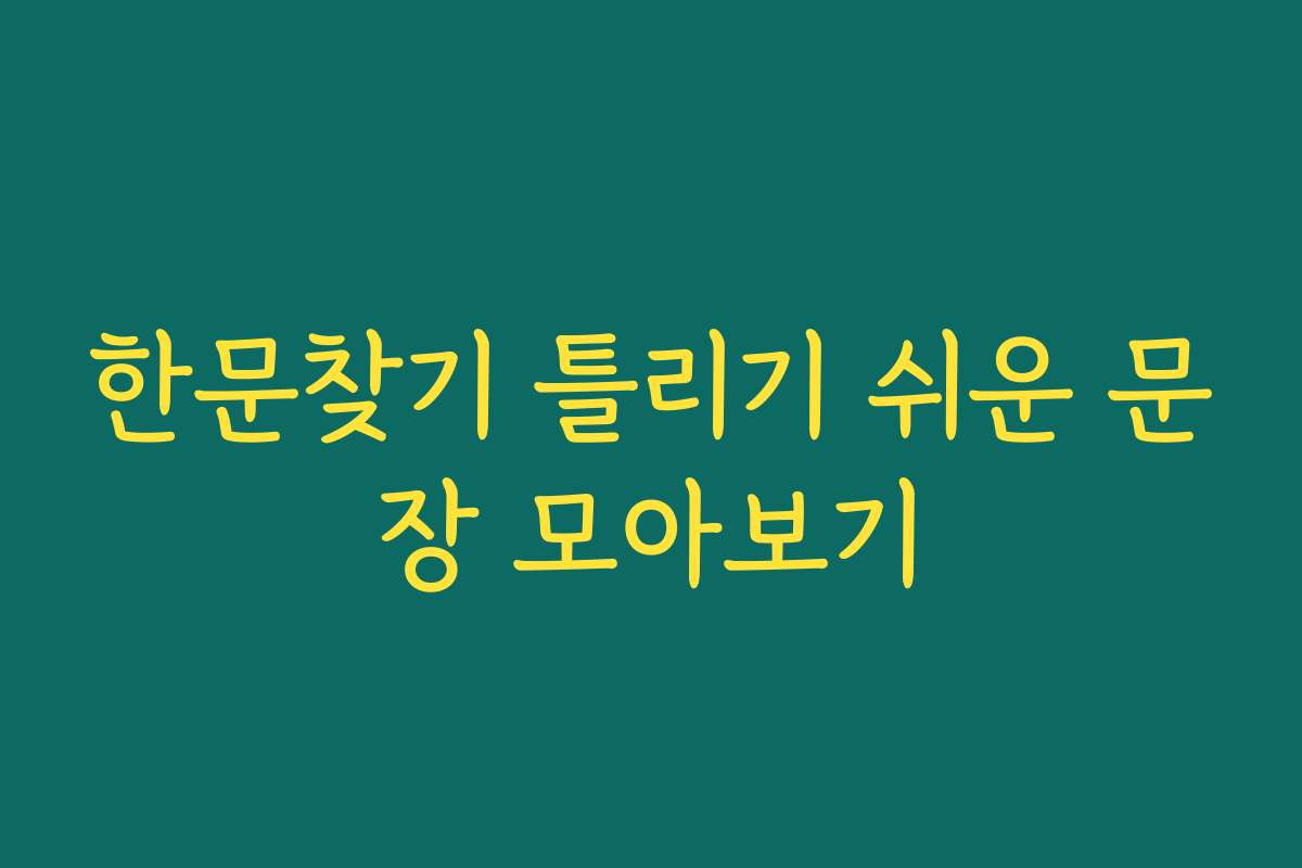 한문찾기 틀리기 쉬운 문장 모아보기 한문찾기 틀리기 쉬운 문장 모아보기
