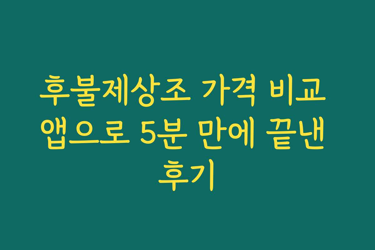 후불제상조 가격 비교 앱으로 5분 만에 끝낸 후기