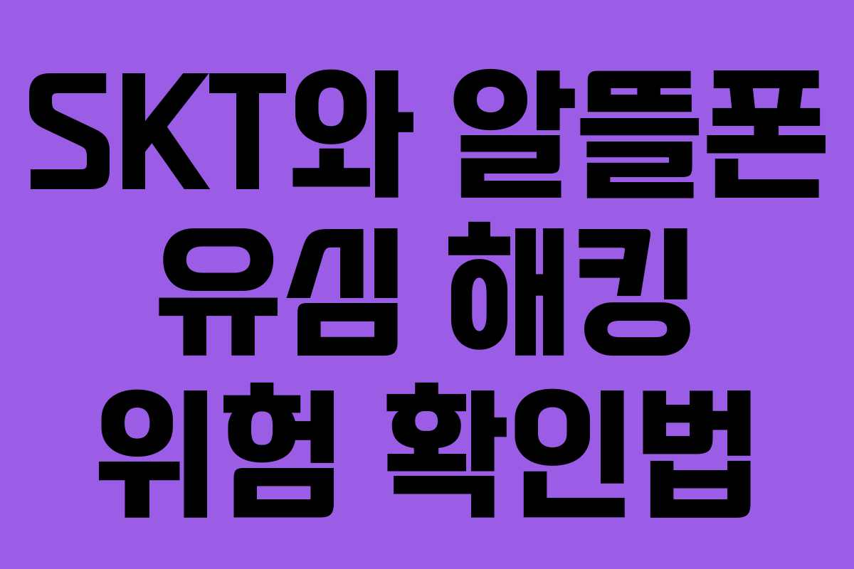 SKT와 알뜰폰 유심 해킹 위험 확인법 SKT와 알뜰폰 유심 해킹 위험 확인법