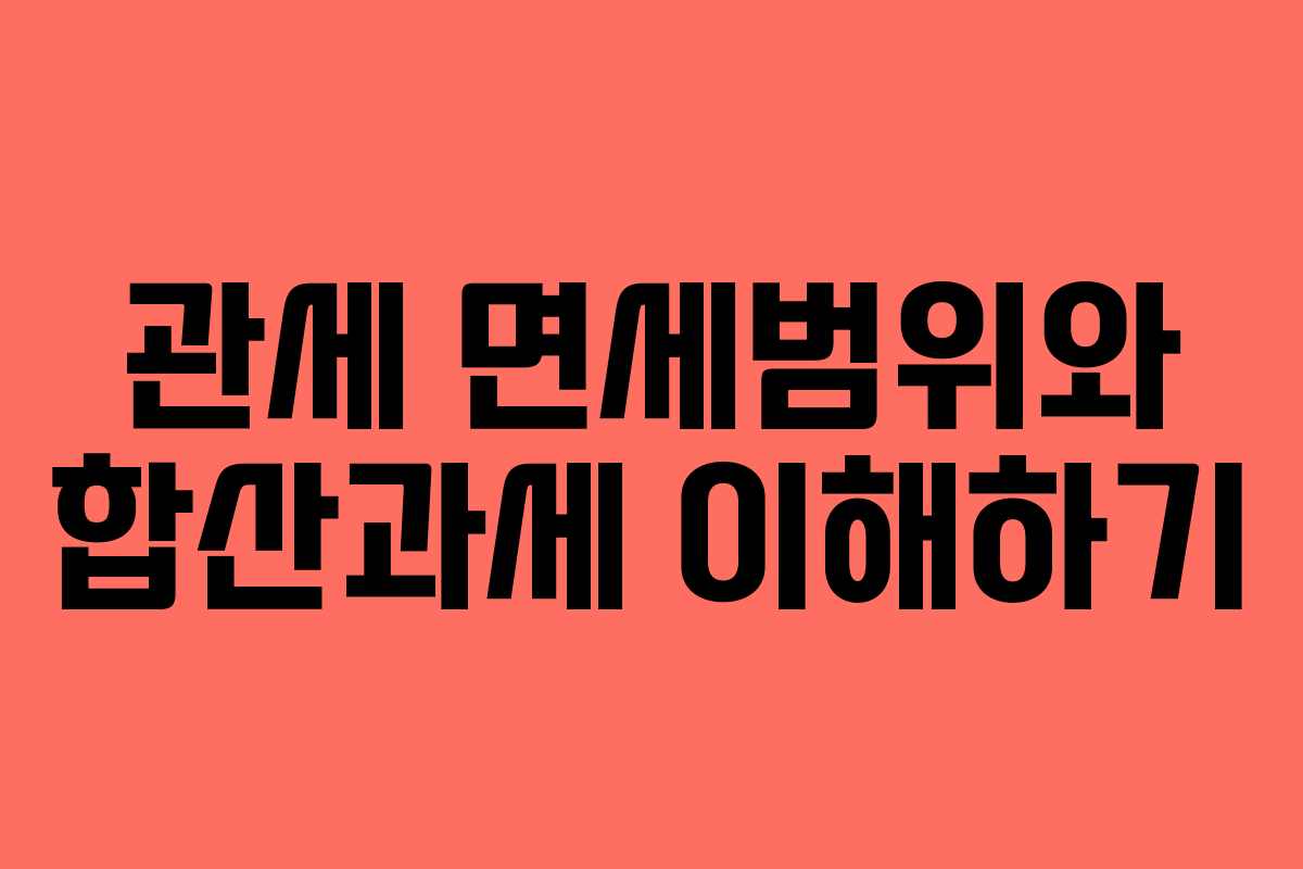 관세 면세범위와 합산과세 이해하기 관세 면세범위와 합산과세 이해하기