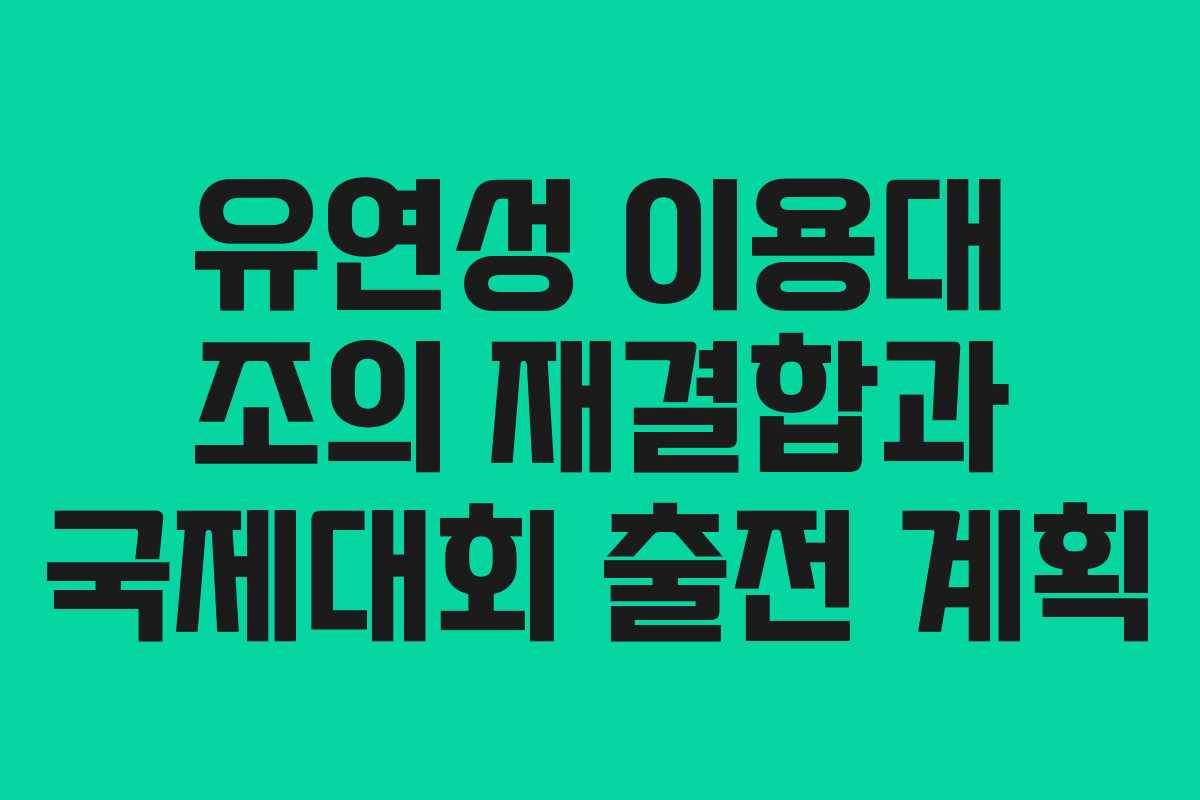 유연성 이용대 조의 재결합과 국제대회 출전 계획