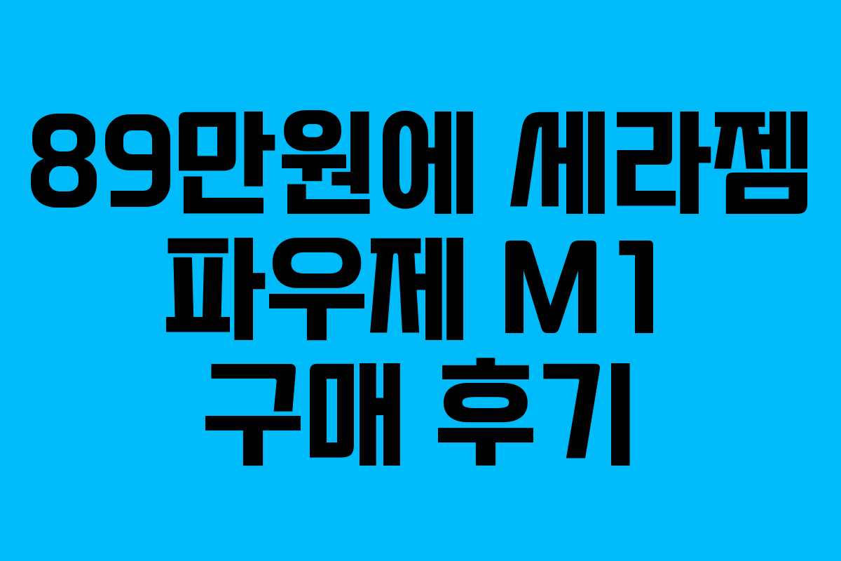 89만원에 세라젬 파우제 M1 구매 후기