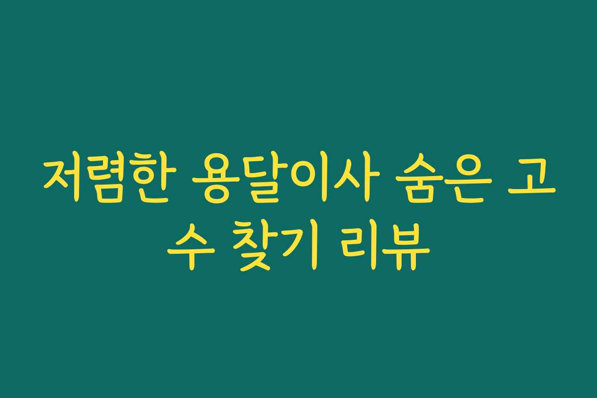 저렴한 용달이사 숨은 고수 찾기 리뷰 저렴한 용달이사 숨은 고수 찾기 리뷰