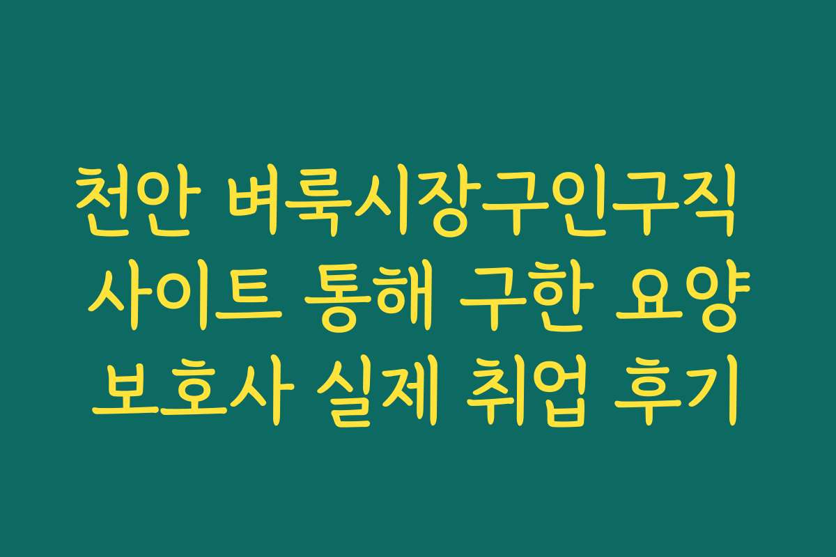 천안 벼룩시장구인구직 사이트 통해 구한 요양보호사 실제 취업 후기 천안 벼룩시장구인구직 사이트 통해 구한 요양보호사 실제 취업 후기