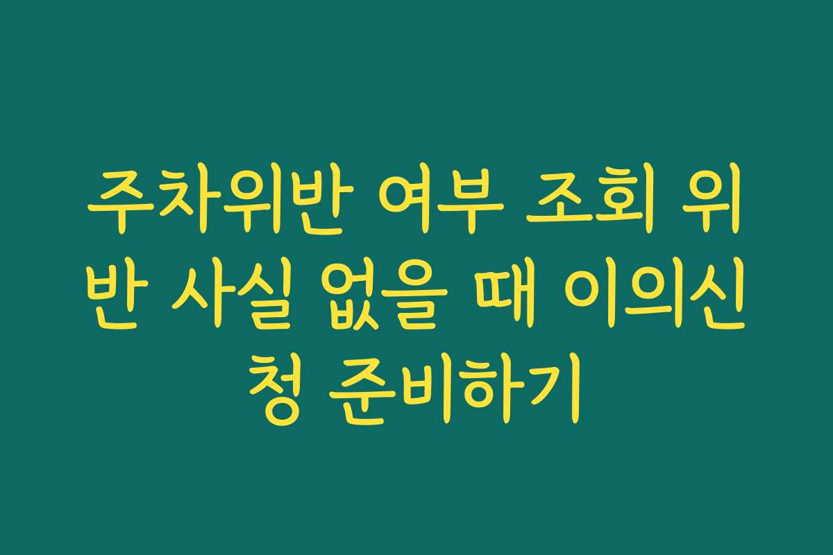 주차위반 여부 조회 위반 사실 없을 때 이의신청 준비하기 주차위반 여부 조회 위반 사실 없을 때 이의신청 준비하기