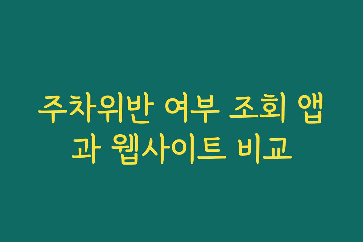 주차위반 여부 조회 앱과 웹사이트 비교 주차위반 여부 조회 앱과 웹사이트 비교