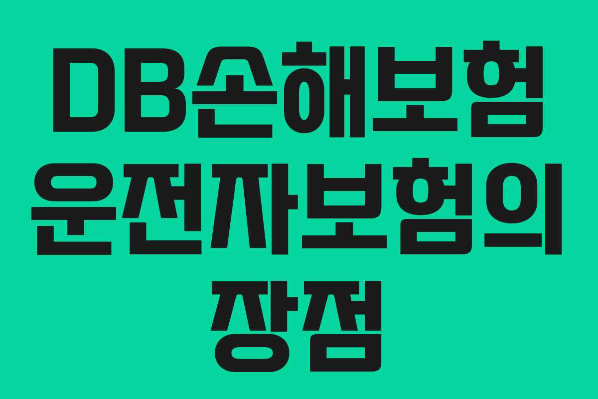 DB손해보험 운전자보험의 장점