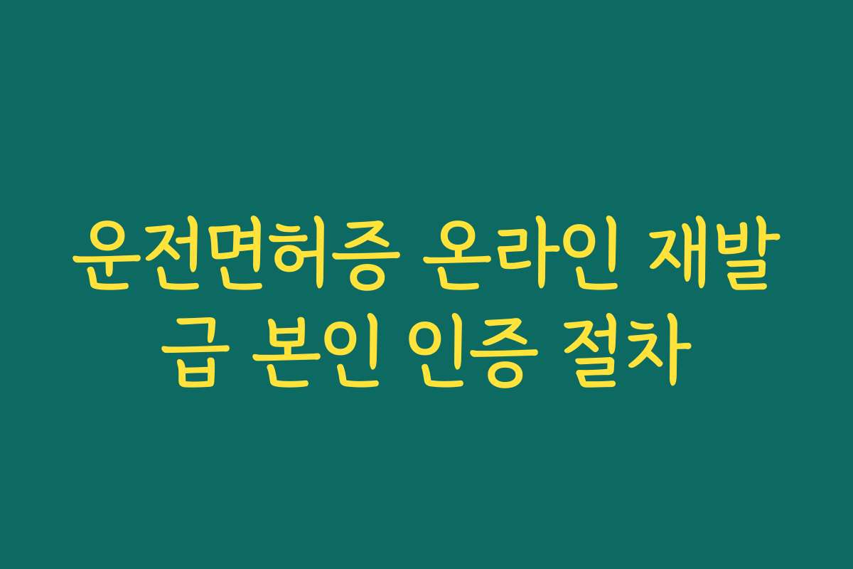 운전면허증 온라인 재발급 본인 인증 절차