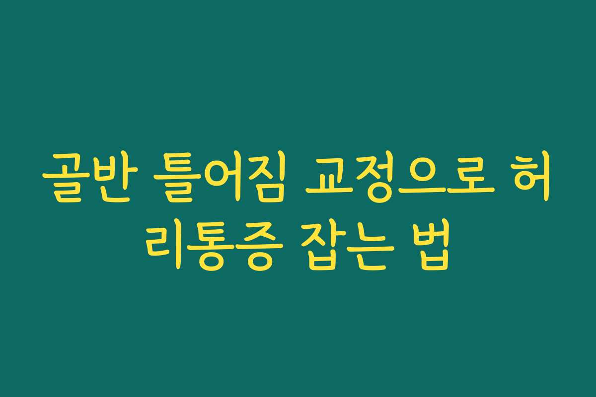 골반 틀어짐 교정으로 허리통증 잡는 법 골반 틀어짐 교정으로 허리통증 잡는 법
