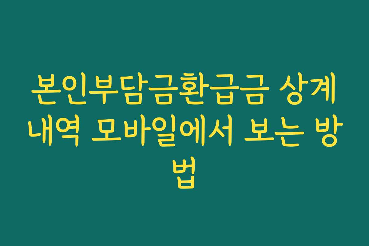 본인부담금환급금 상계내역 모바일에서 보는 방법