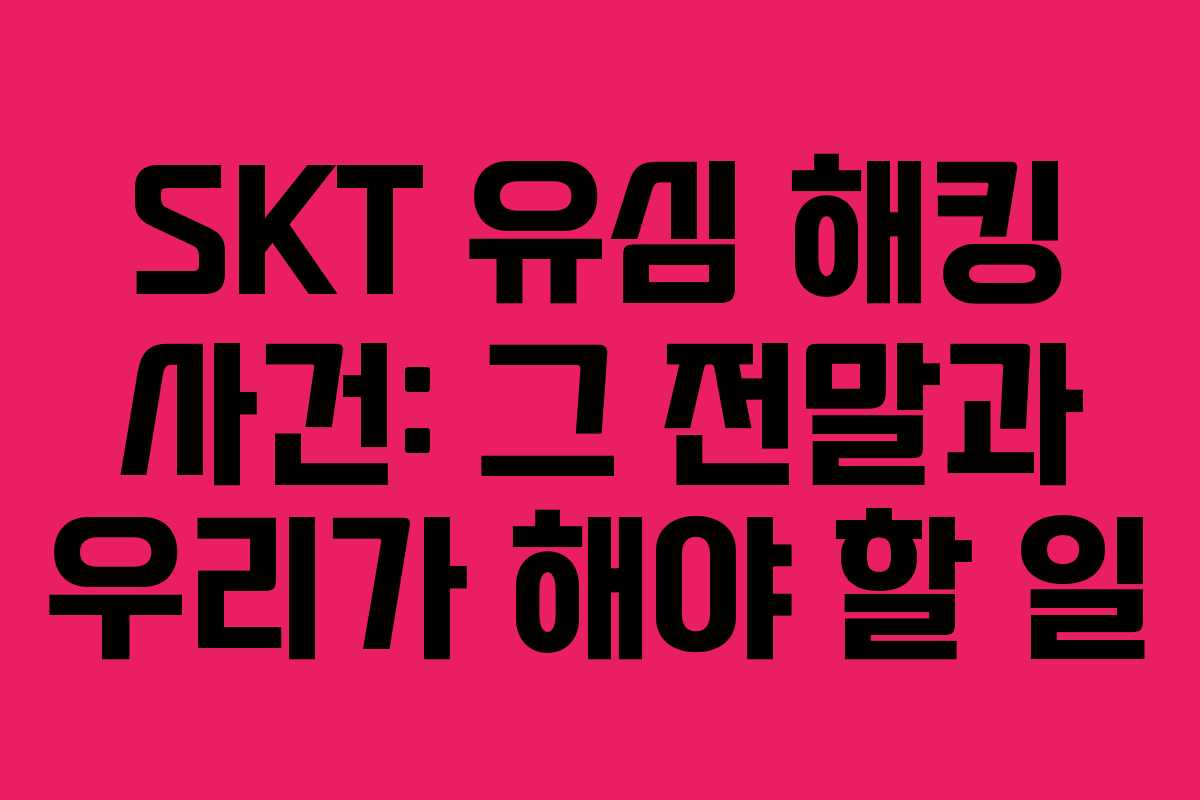 SKT 유심 해킹 사건: 그 전말과 우리가 해야 할 일