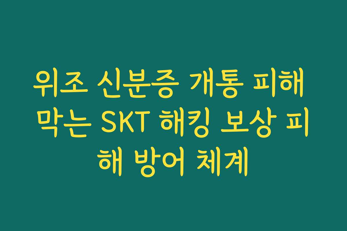 위조 신분증 개통 피해 막는 SKT 해킹 보상 피해 방어 체계