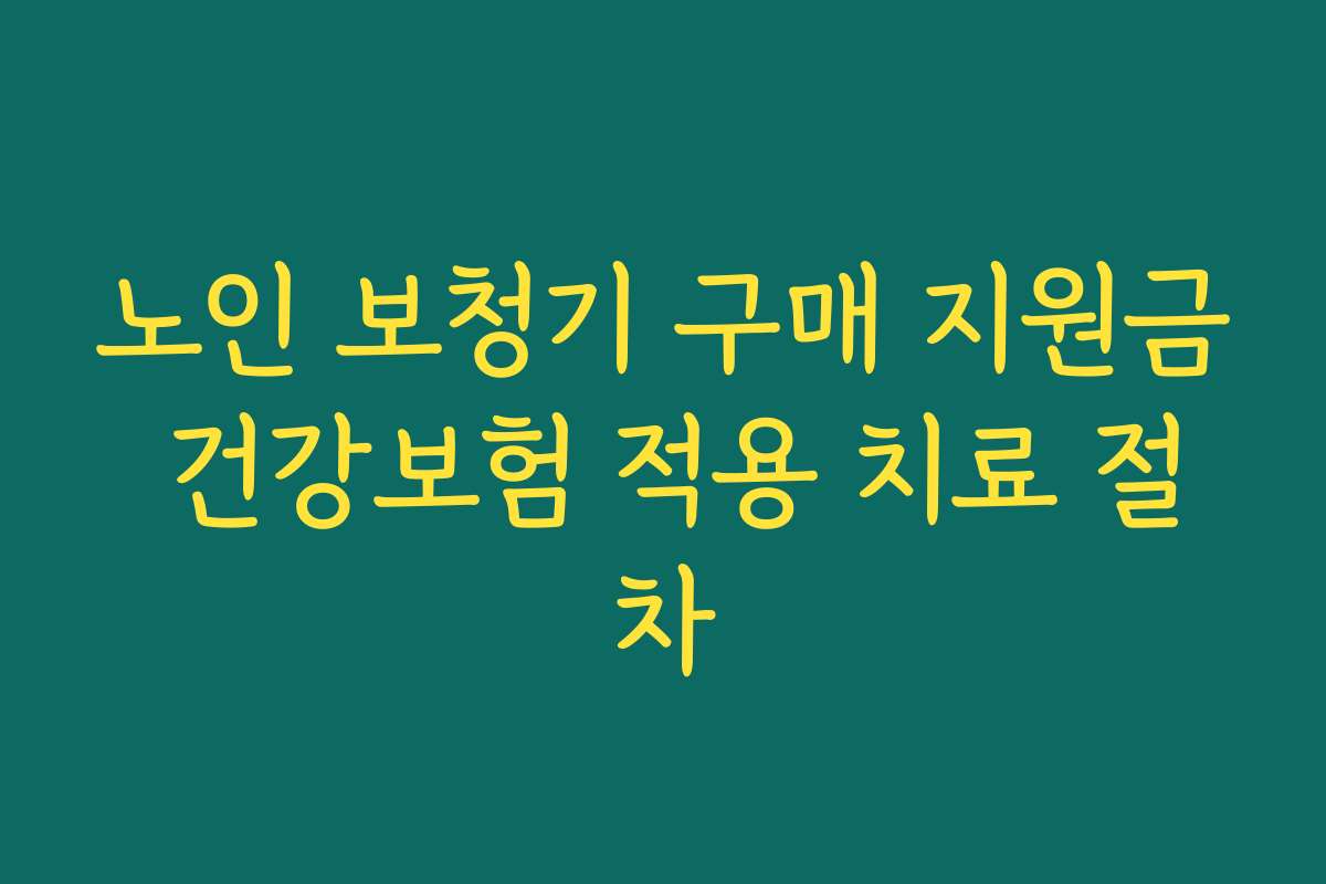 노인 보청기 구매 지원금 건강보험 적용 치료 절차 노인 보청기 구매 지원금 건강보험 적용 치료 절차