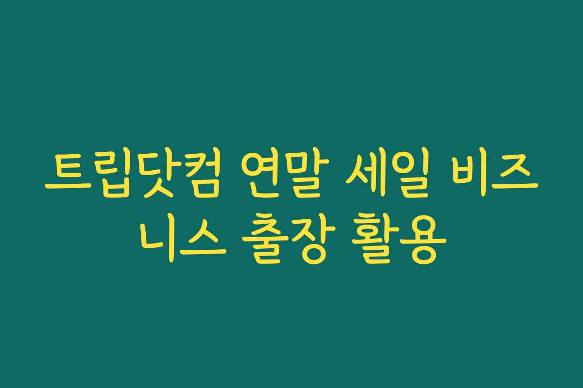 트립닷컴 연말 세일 비즈니스 출장 활용 트립닷컴 연말 세일 비즈니스 출장 활용