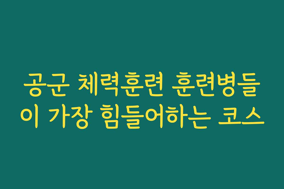 공군 체력훈련 훈련병들이 가장 힘들어하는 코스 공군 체력훈련 훈련병들이 가장 힘들어하는 코스