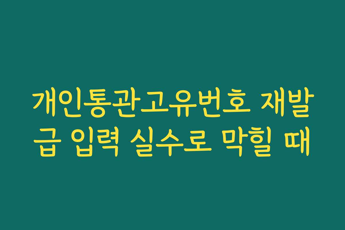 개인통관고유번호 재발급 입력 실수로 막힐 때 개인통관고유번호 재발급 입력 실수로 막힐 때