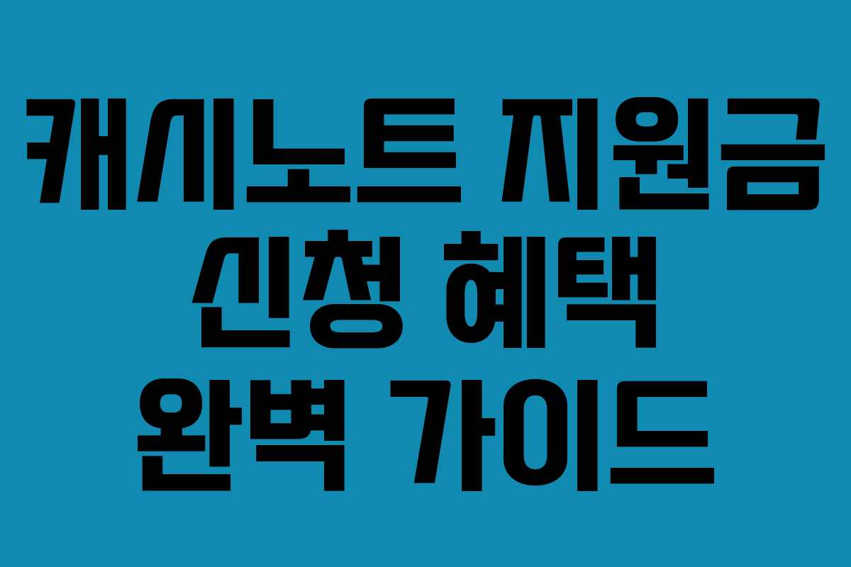 캐시노트 지원금 신청 혜택 완벽 가이드 캐시노트 지원금 신청 혜택 완벽 가이드
