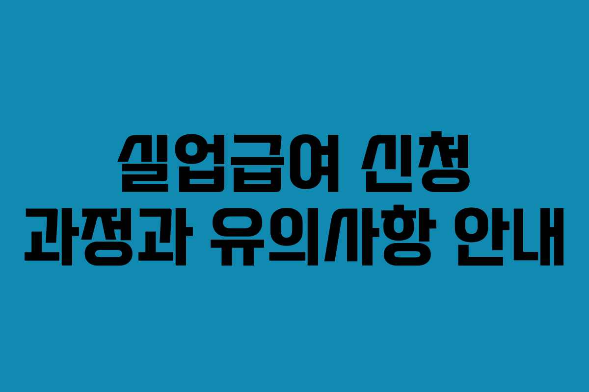 실업급여 신청 과정과 유의사항 안내