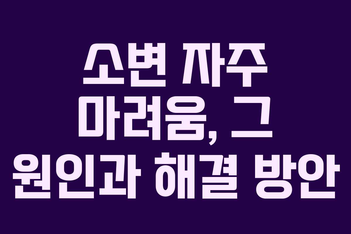 소변 자주 마려움, 그 원인과 해결 방안