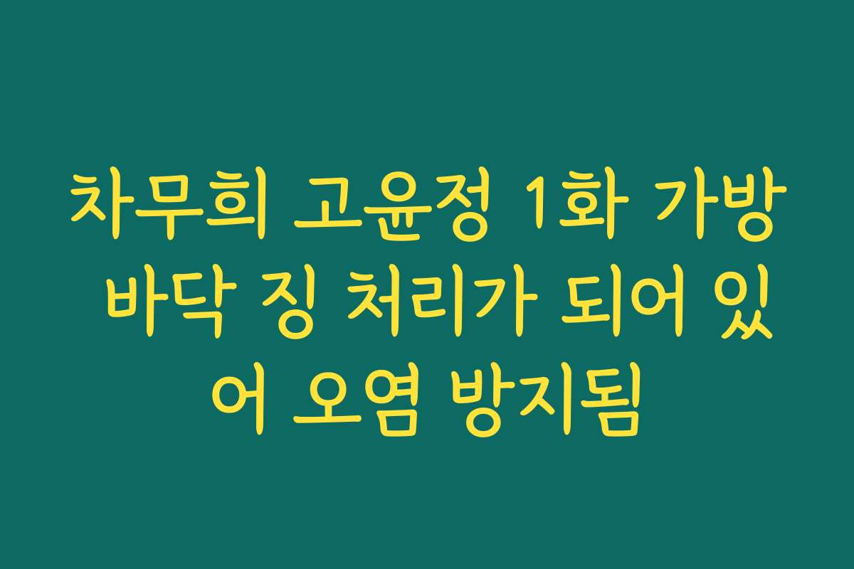 차무희 고윤정 1화 가방 바닥 징 처리가 되어 있어 오염 방지됨 차무희 고윤정 1화 가방 바닥 징 처리가 되어 있어 오염 방지됨
