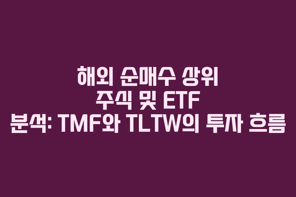 해외 순매수 상위 주식 및 ETF 분석: TMF와 TLTW의 투자 흐름