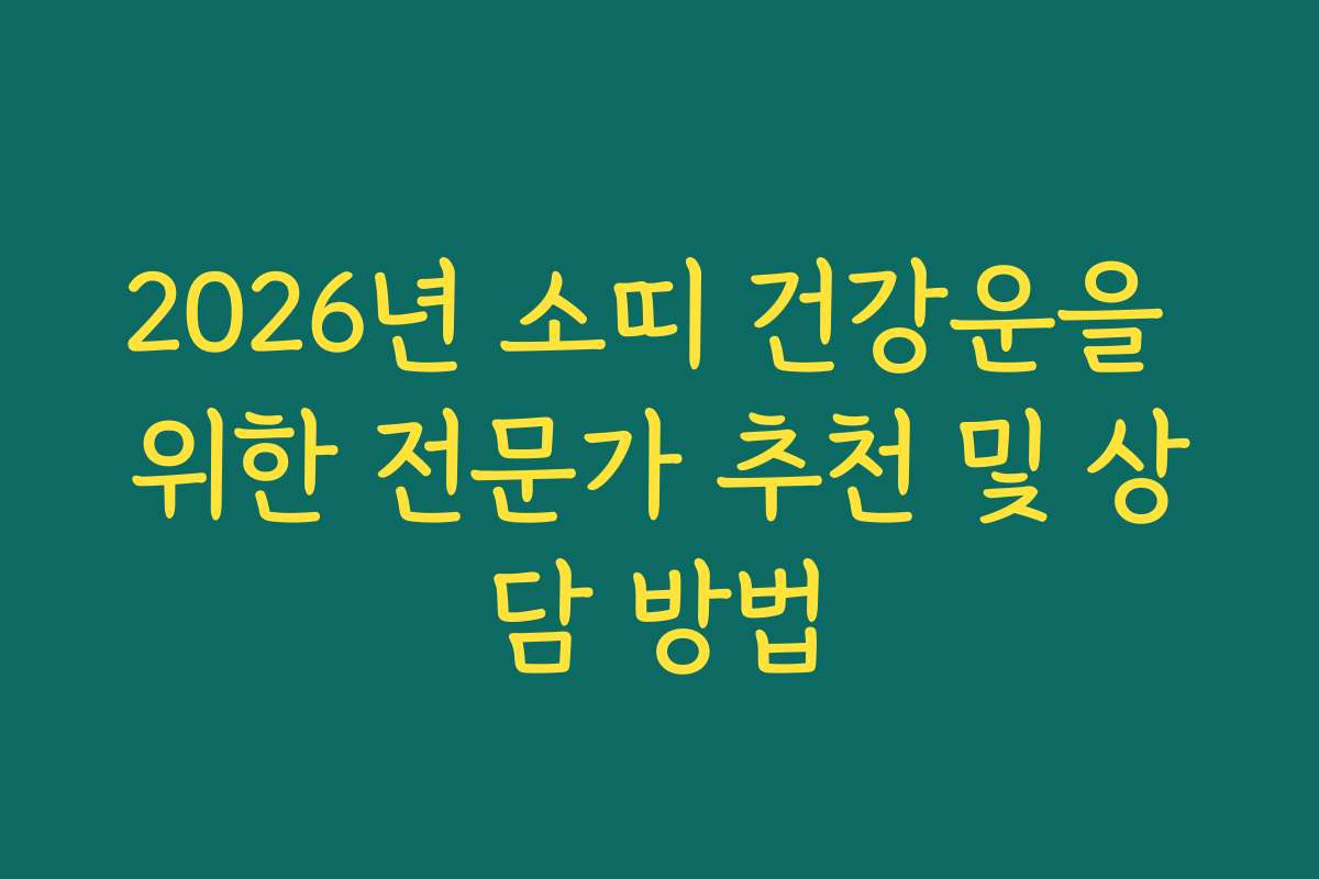 2026년 소띠 건강운을 위한 전문가 추천 및 상담 방법 2026년 소띠 건강운을 위한 전문가 추천 및 상담 방법