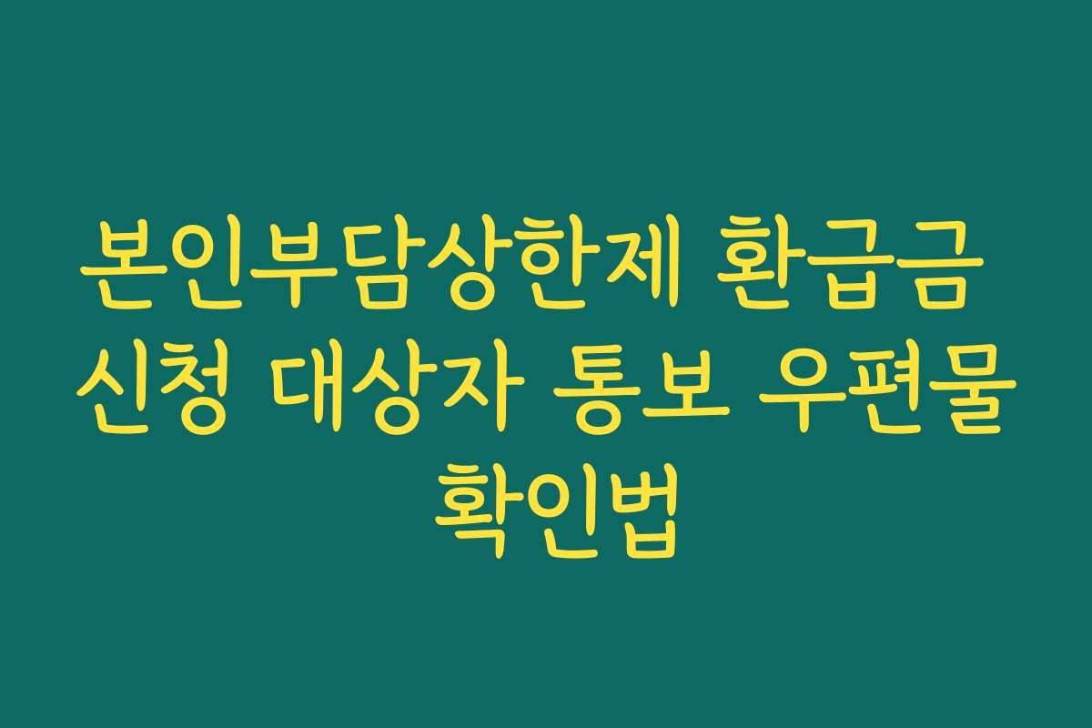 본인부담상한제 환급금 신청 대상자 통보 우편물 확인법
