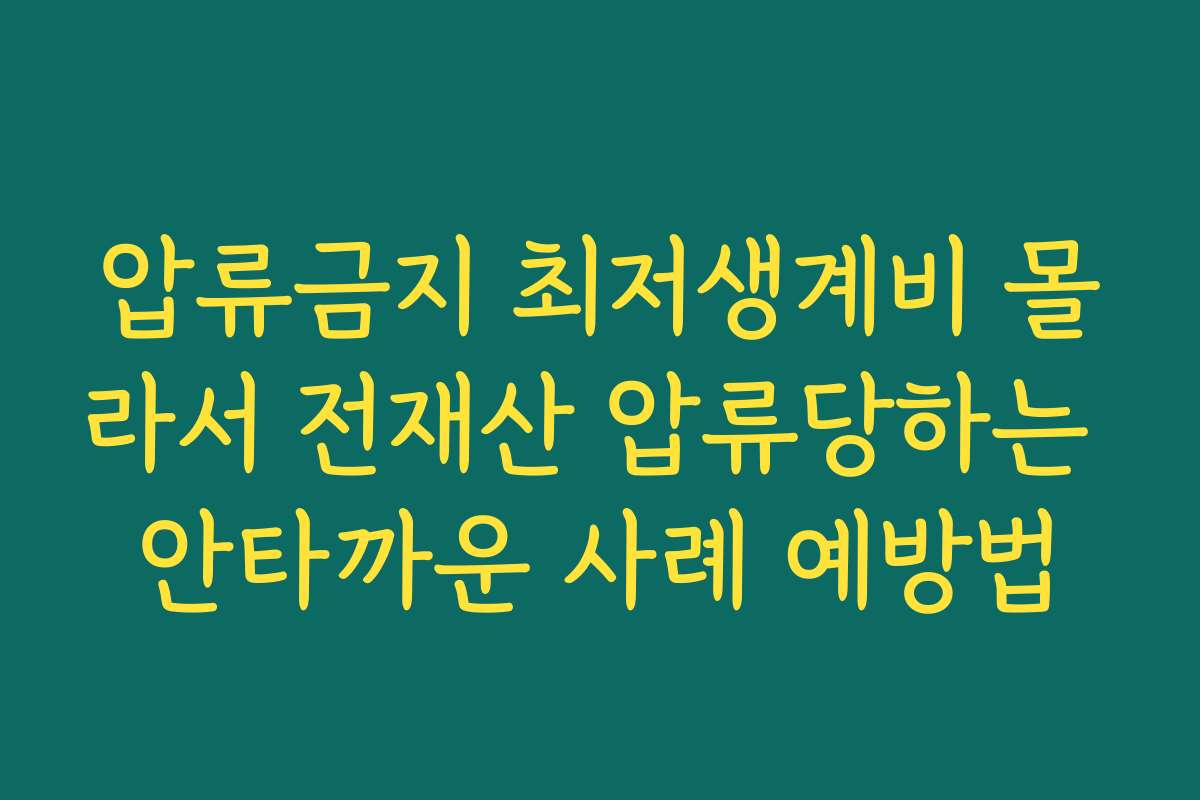 압류금지 최저생계비 몰라서 전재산 압류당하는 안타까운 사례 예방법 압류금지 최저생계비 몰라서 전재산 압류당하는 안타까운 사례 예방법