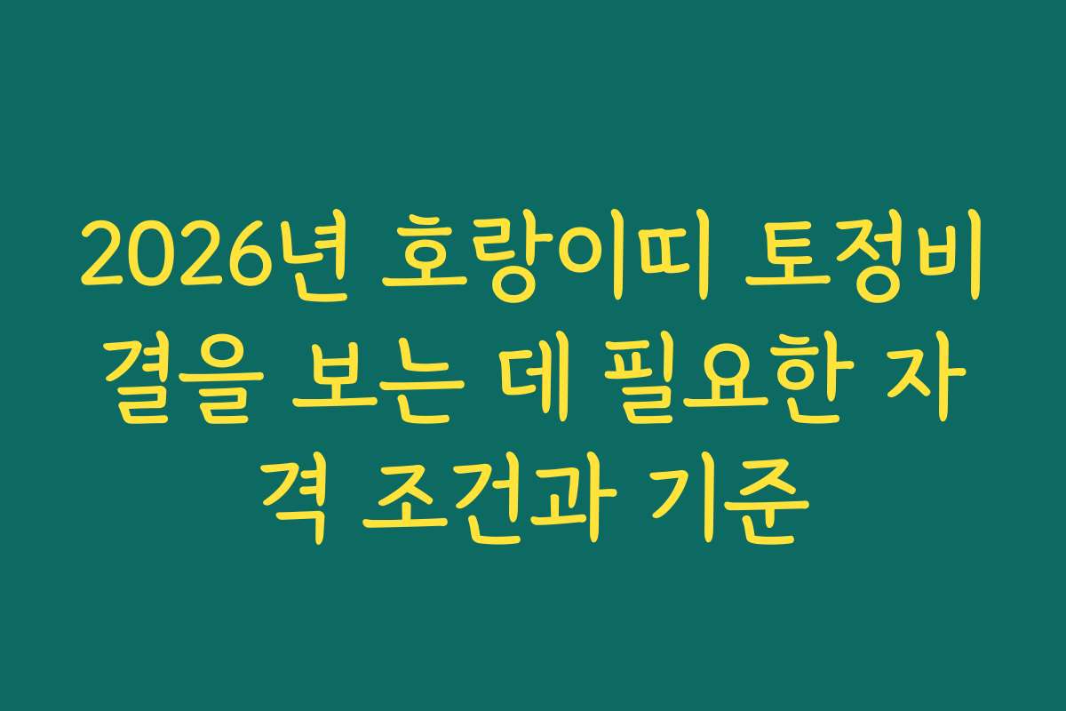 2026년 호랑이띠 토정비결을 보는 데 필요한 자격 조건과 기준 2026년 호랑이띠 토정비결을 보는 데 필요한 자격 조건과 기준
