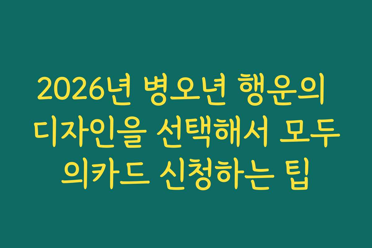 2026년 병오년 행운의 디자인을 선택해서 모두의카드 신청하는 팁