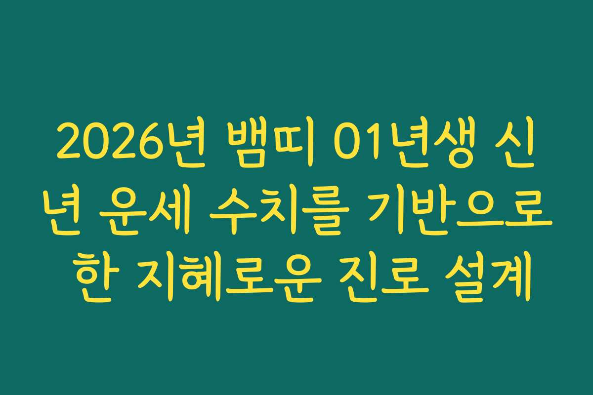 2026년 뱀띠 01년생 신년 운세 수치를 기반으로 한 지혜로운 진로 설계