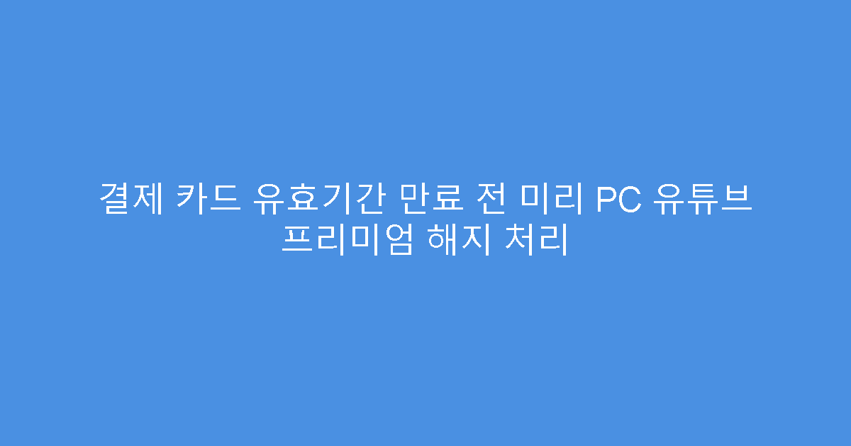 결제 카드 유효기간 만료 전 미리 PC 유튜브 프리미엄 해지 처리