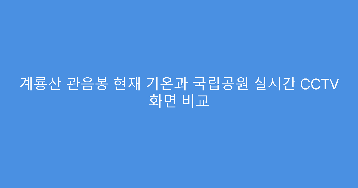 계룡산 관음봉 현재 기온과 국립공원 실시간 CCTV 화면 비교