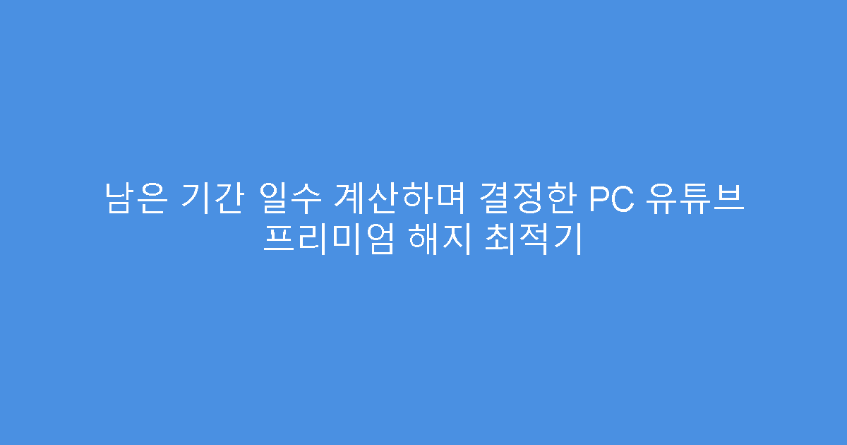 남은 기간 일수 계산하며 결정한 PC 유튜브 프리미엄 해지 최적기