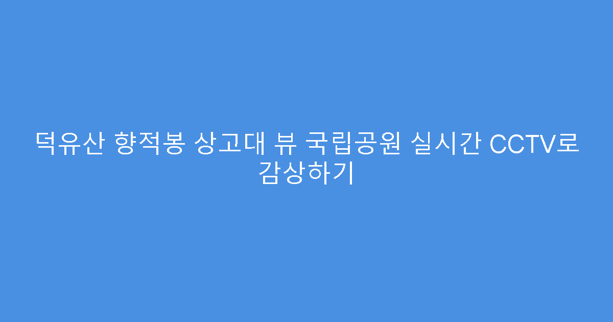 덕유산 향적봉 상고대 뷰 국립공원 실시간 CCTV로 감상하기