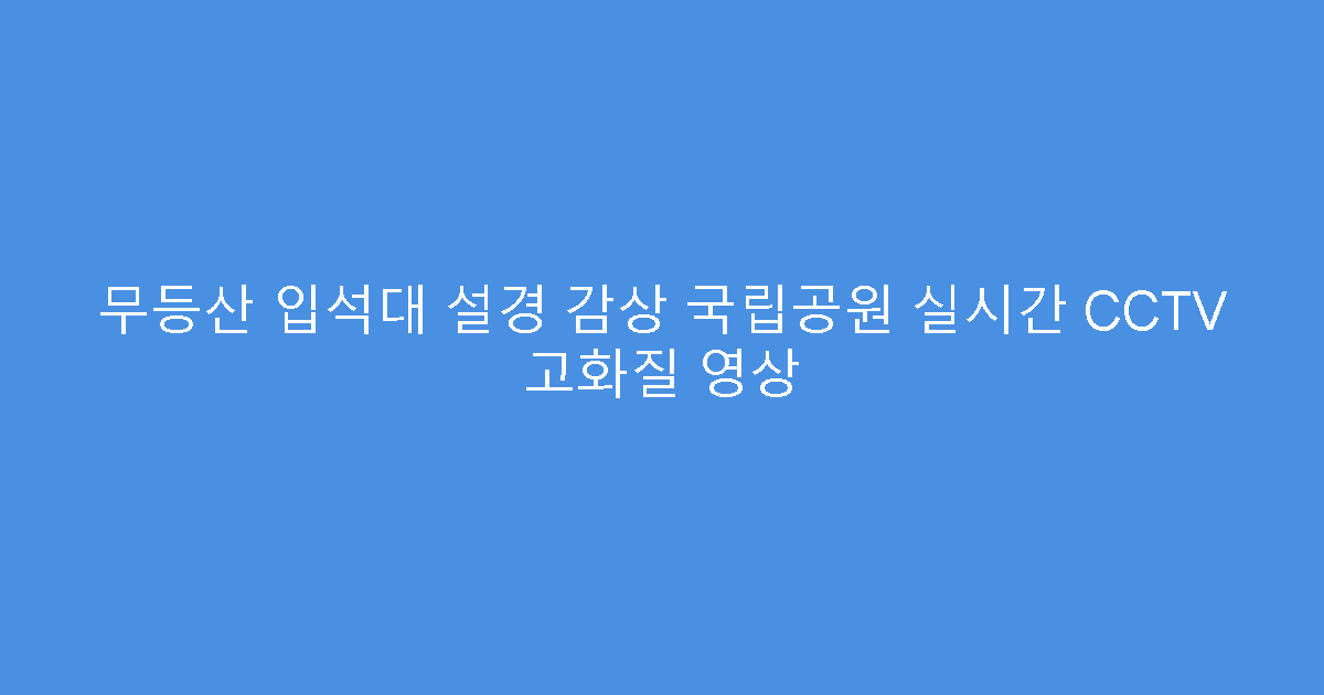 무등산 입석대 설경 감상 국립공원 실시간 CCTV 고화질 영상