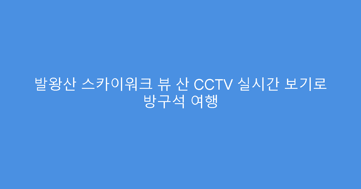 발왕산 스카이워크 뷰 산 CCTV 실시간 보기로 방구석 여행